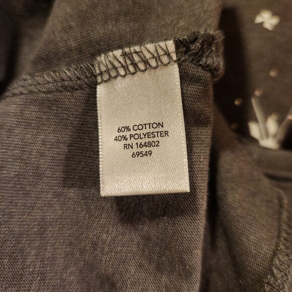 Christopher & Banks Gray Holiday Cardinal Print 3/4 Sleeve Womens Top M - Picture 6 of 8